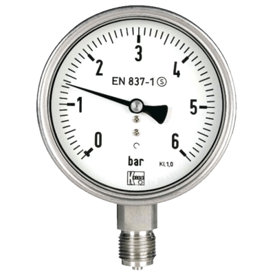 Kobold Stainless Bourdon Tube Pressure Gauge, MAN-R-S